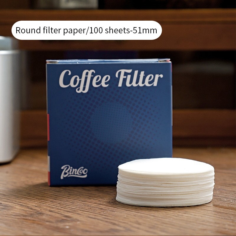 Bincoo Coffee Filter Paper Round Coffee Filter Paper Coffee Machine Handle Round Powder Bowl Filter 