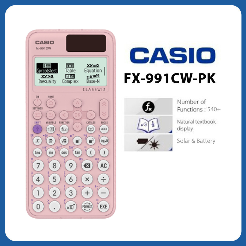 Casio FX-991CW-PK Pink Advanced Scientific Calculator | CLASSWIZ | Complex Number Calculation