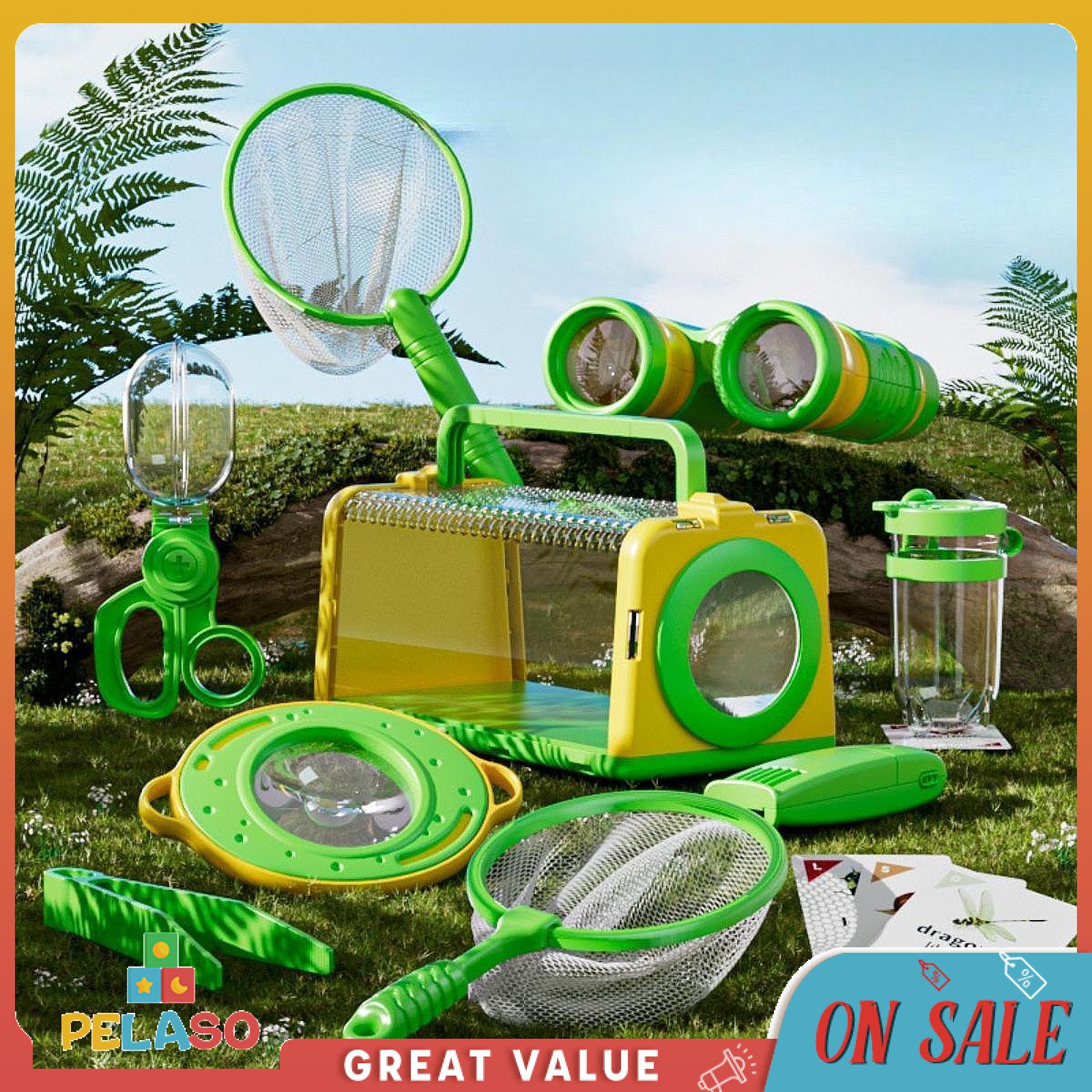 Pelaso Xách Tay Catcher Kit Môi TRƯỜNG SỐNG Explorer Kit Và Nhíp Kính lúp hộp giữ đồ Cho Các lứa tuổi 3 + Trẻ Mới Biết Đi Quà Tặng