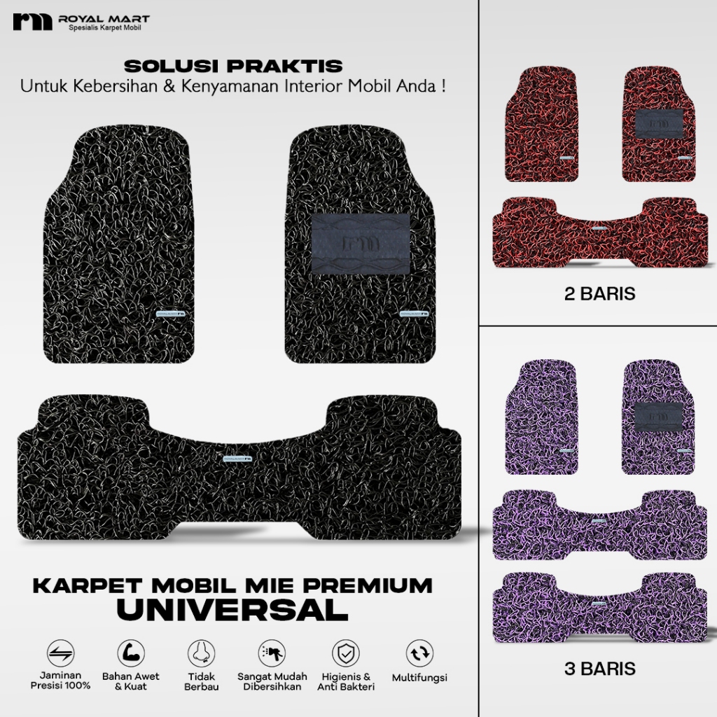 ROYAL MART Karpet Mobil Mie Premium Universal /Untuk Semua Mobil Harga 229,950 rupiah*Gratis Ongkir