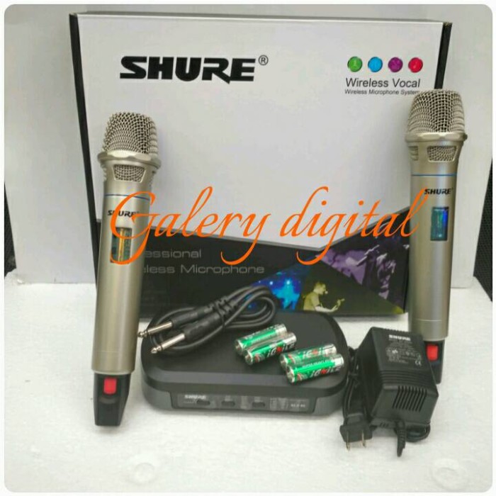 WIRELESS MICROPHONE SHURE (BISA UBAH FREQUENSI) Harga 3,165,000 rupiah*Gratis Ongkir