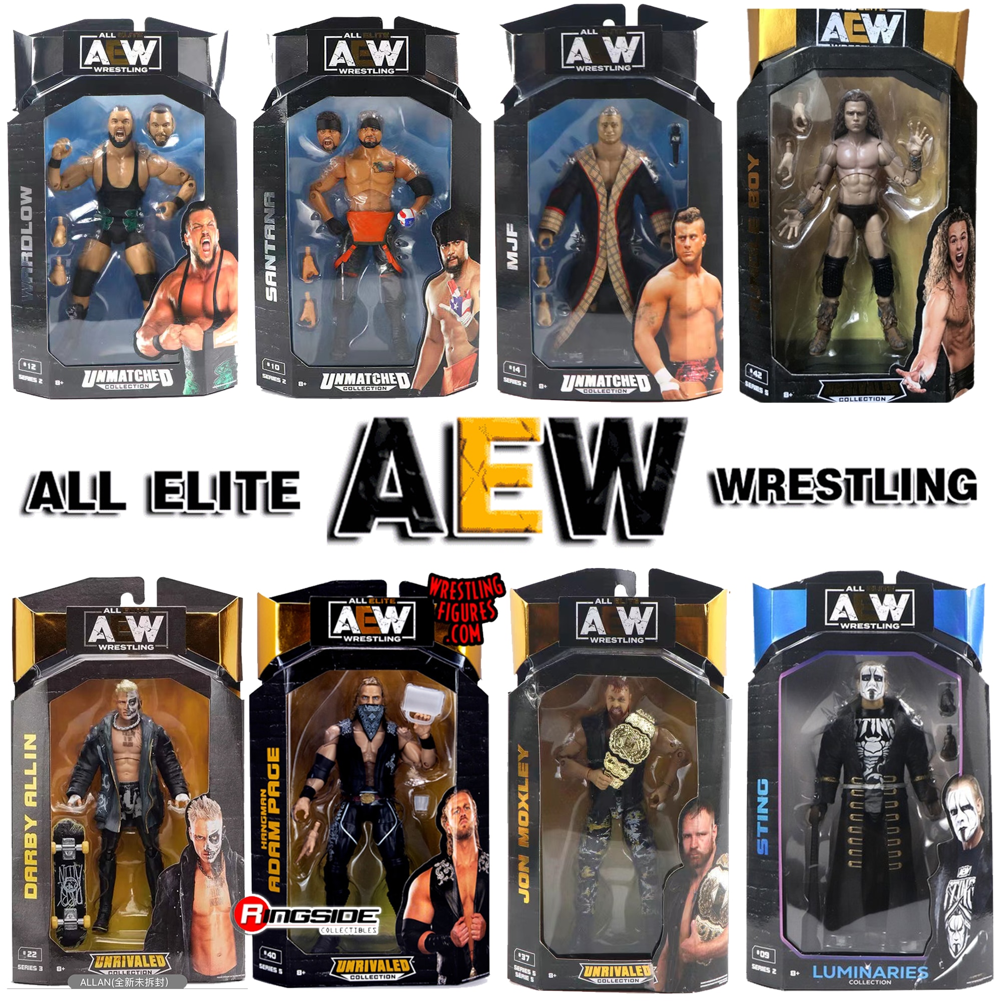 6 '-7'rare WWE/aew/wwf/wcw Bộ sưu tập mô hình PVC tất cả các Elite Đấu Vật chưa từng có bộ sưu tập Jon moxley Darby allin nhân vật phim hành động