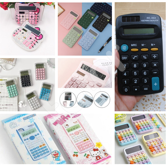 [FREESHIP] MÁY TÍNH BỎ TÚI, CẦM TAY HỌC SINH KARUIDA 837s, MÈO, KK-402, HOẠT HÌNH, TRONG SUỐT, 12 SỐ LỚN