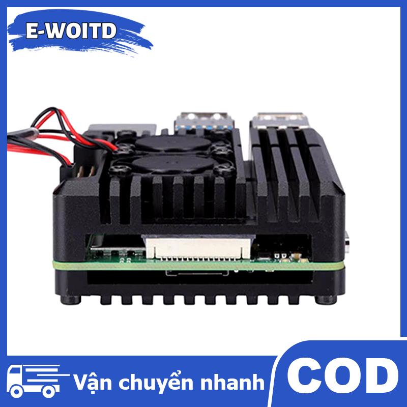 E-WOITD Raspberry Pi 4 nhôm trường hợp có không có quạt làm mát kép vỏ kim loại vỏ màu đen bao vây cho RPi Raspberry Pi 4B Giá 136,091 Đồng*Miễn phí vận chuyển