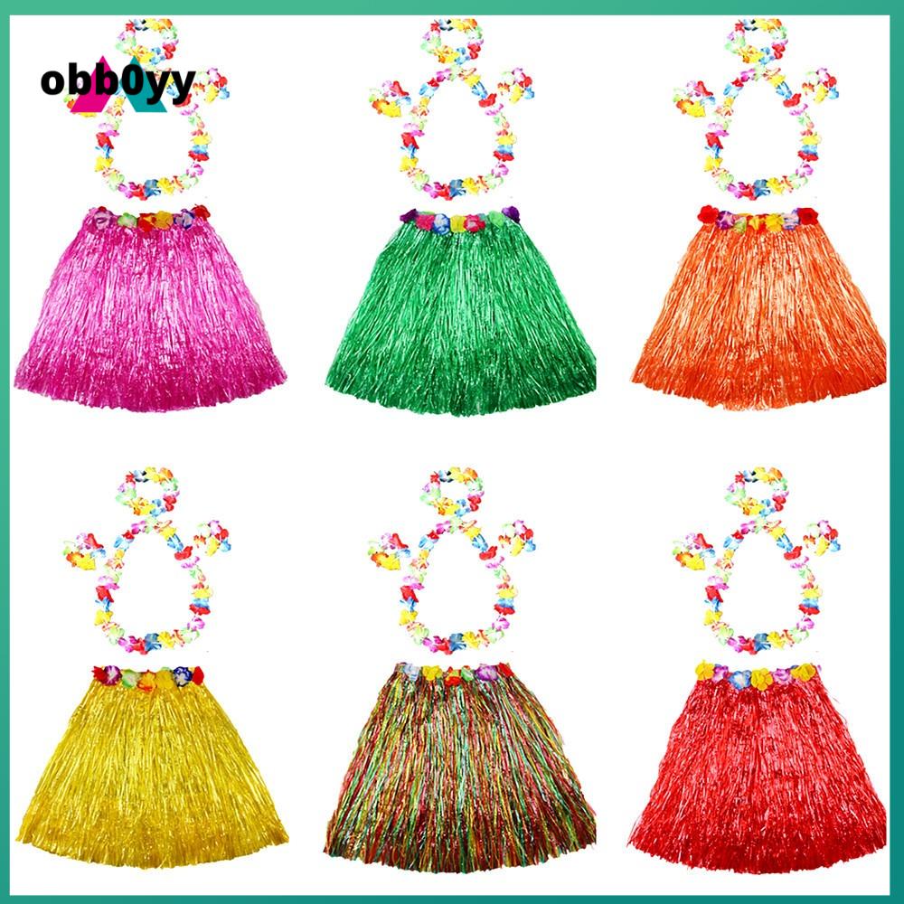 ❤️【Local Send Out】【40CM/60CM】Cheap Plastic Fibers girls Woman Hawaiian Hula  Skirt Hula Grass costume Garland Flower Skirts Hula dress up Party Hawaii  Beach ZJJ-Hawaiian-Grass-Skirt