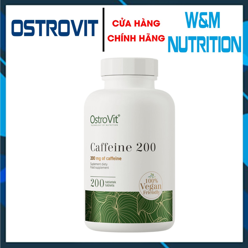 Caffeine 200mg OstroVit – Bổ Sung Năng Lượng Nhanh