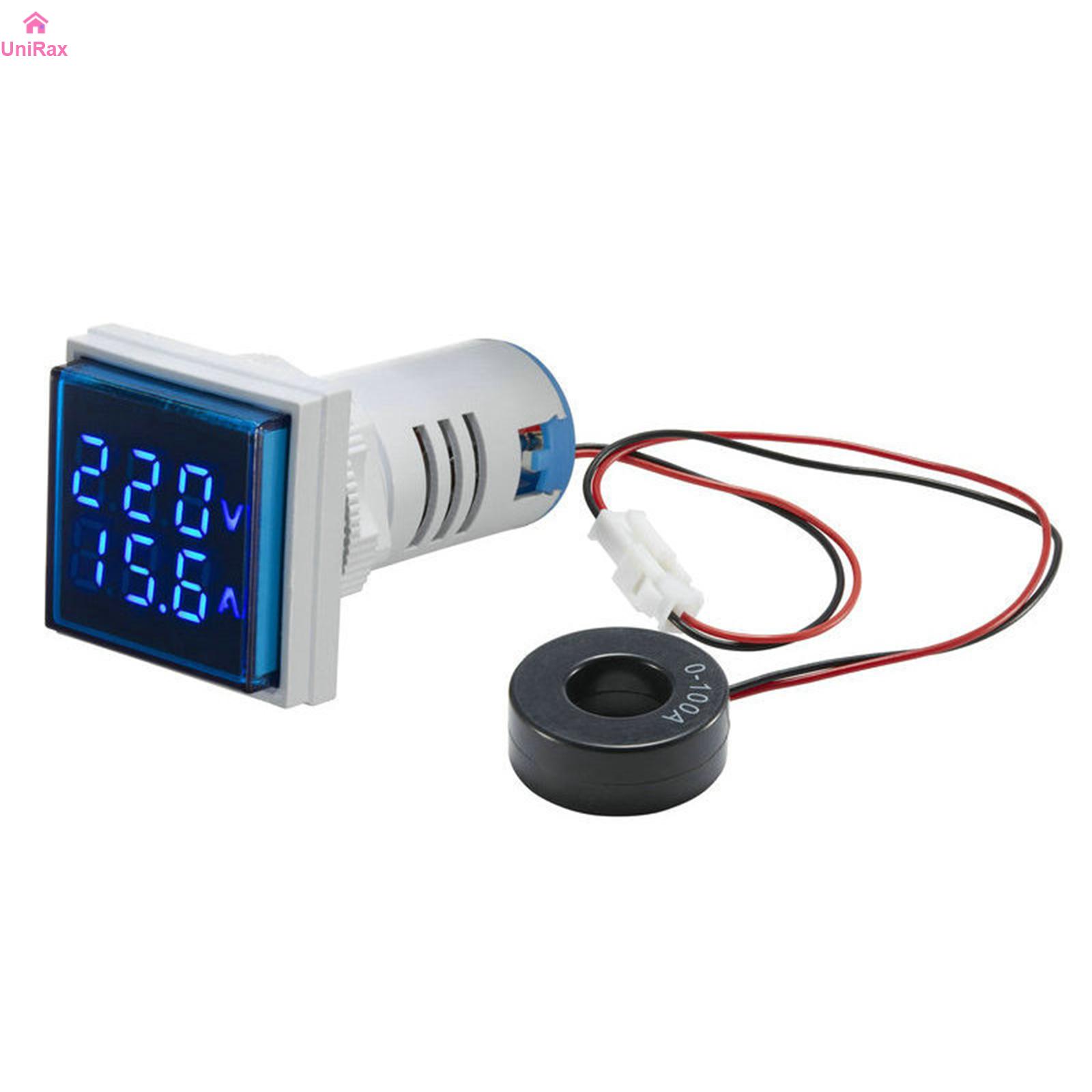 【Unirax】 Máy Đo vôn kế Ampe kế AC 22mm Máy dò dụng cụ kiểm tra dòng điện chỉ báo 3 trong 1 【hàng có sẵn】
