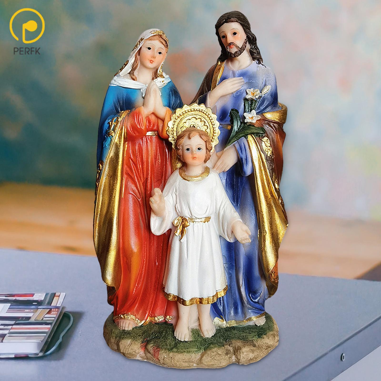 Holy Family Indoor Statue Holy Family with Child Figurine Tabletop Figurine Display Resin Sculpture for Car Party Shelf Table ราคา 14,793 บาท*ส่งฟรี