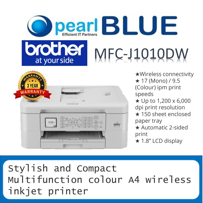 Brother MFC-J1010DW Inkjet Printer | Stylish and Compact Multifunction colour A4 wireless inkjet printer Singapore