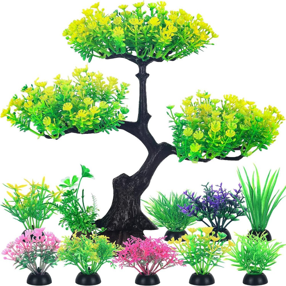 ZENDO12 Nhựa Cây nhân tạo bể cá Hài Hước Giống như thật Cỏ nước mô phỏng Sáng Tạo Dưới Biển Đồ trang trí cây thủy sinh Cho bể cá Betta cá vàng - 4