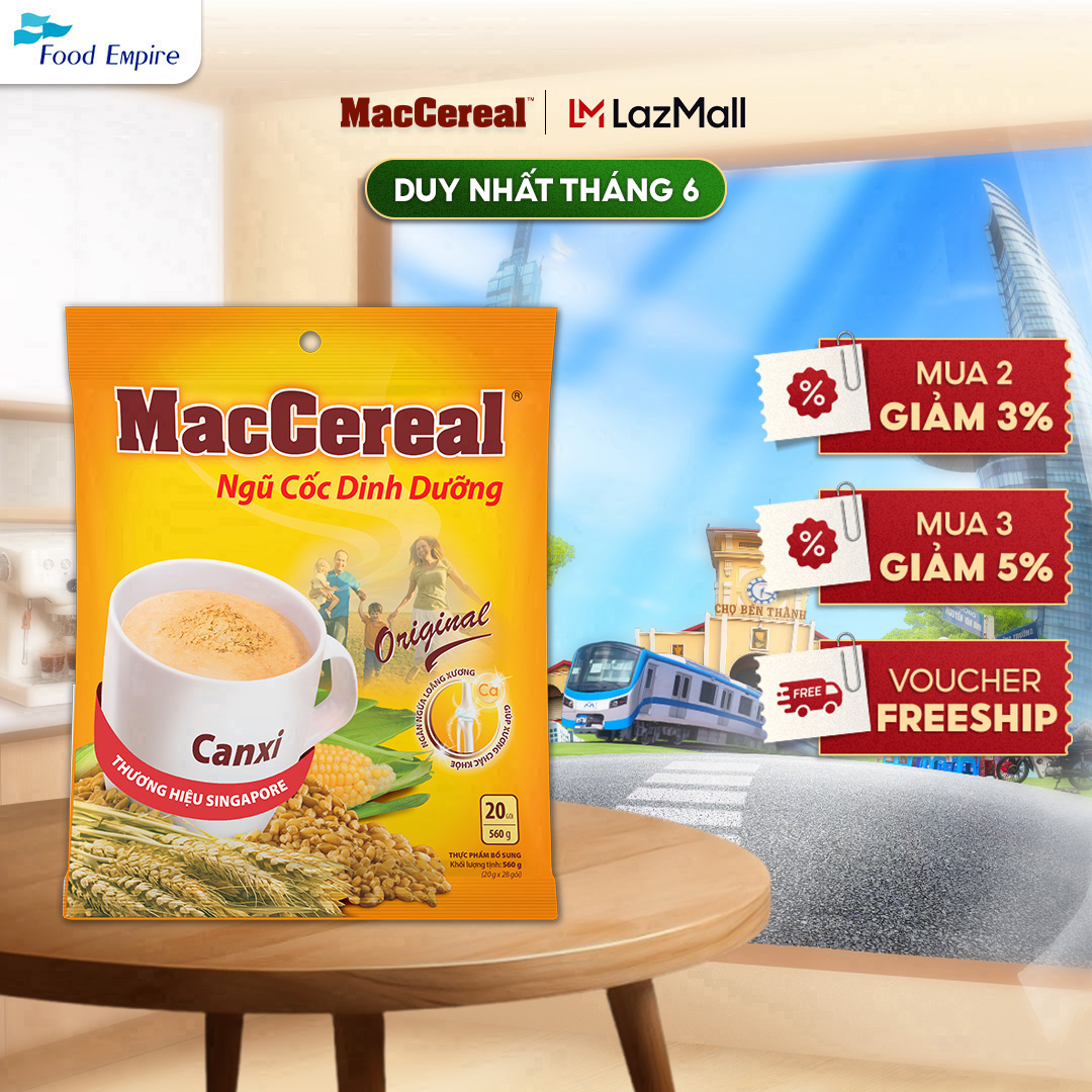 Bột Ngũ Cốc Dinh Dưỡng Canxi - MacCereal (túi 20 gói x 28g)