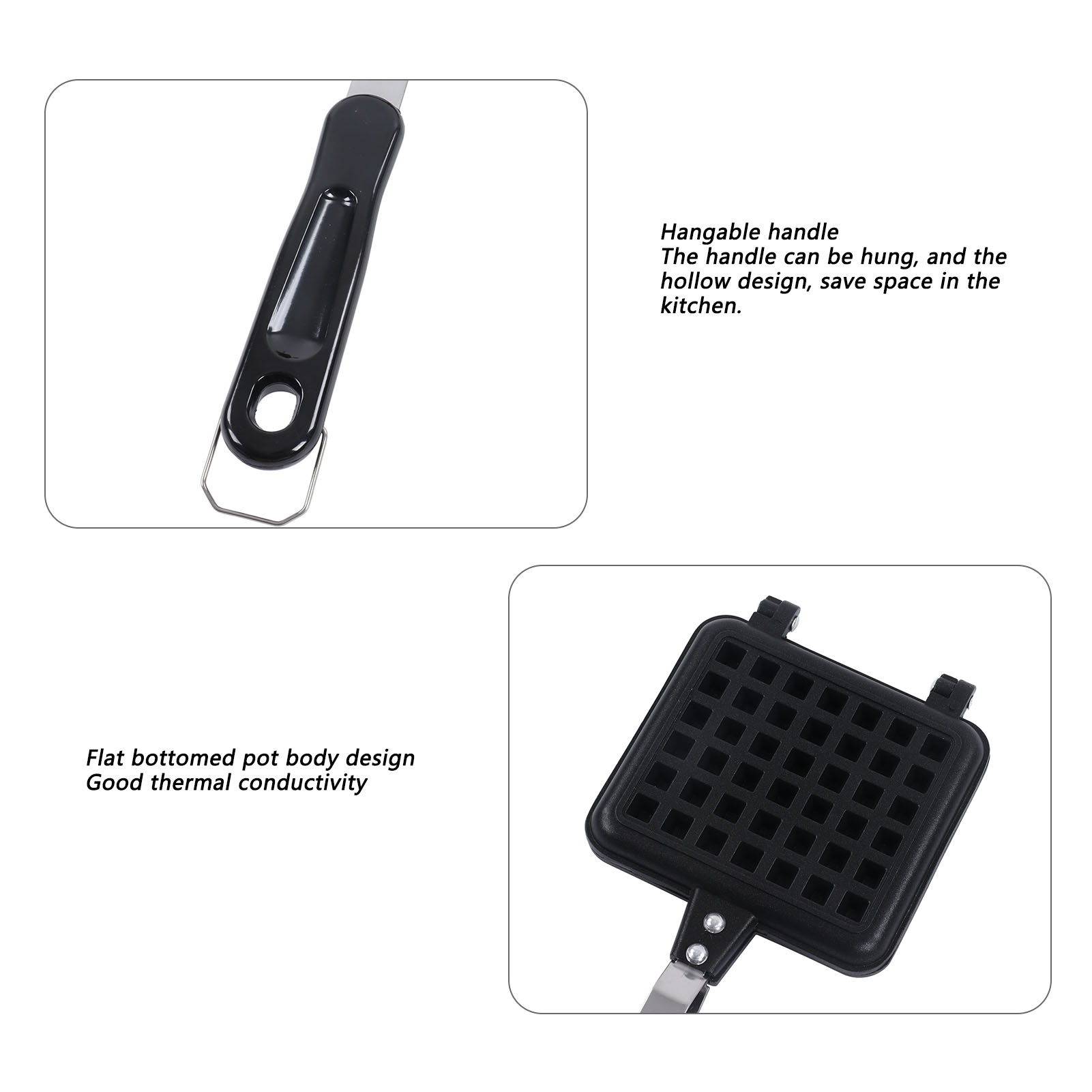 Evgatsauto đáy phẳng Waffle nồi không dính lớp phủ hợp kim nhôm Máy làm bánh tổ ong Pan thống nhất sưởi ấm dễ dàng demold cách điện xử lý cấu trúc nhỏ gọn dễ dàng lưu trữ tuyệt vời cho sử dụng nhà