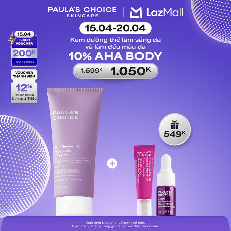 Kem dưỡng thể làm sáng da Paula’s Choice RESIST SKIN REVEALING BODY LOTION WITH 10% AHA 5900