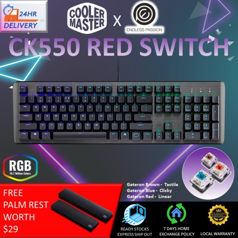 Cooler Master Ck550 V2 Rgb Mechanical Gaming Keyboard Free Palm Rest 24 Hours Delivery Singapore
