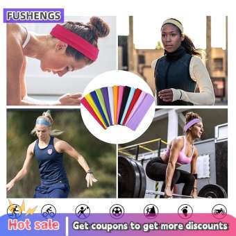 FUSHENGS Băng đô đàn hồi màu trơn đi xe đạp thể thao băng đô rửa mặt băng thấm mồ hôi băng đô yoga co giãn băng đô mồ hôi mới