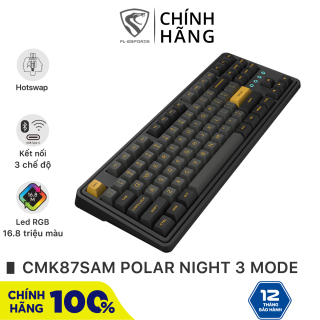 Bàn phím cơ FL-Esports CMK87SAM Polar Night Black - Switch Kailh box - 3 Mode - Pin 1600mAh - Led RGB - BH 12 tháng thumbnail
