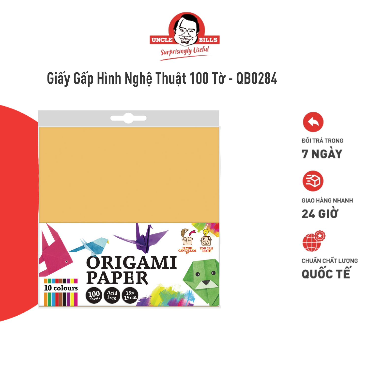 Giấy gấp hình nghệ thuật 100 tờ ubl qb0284