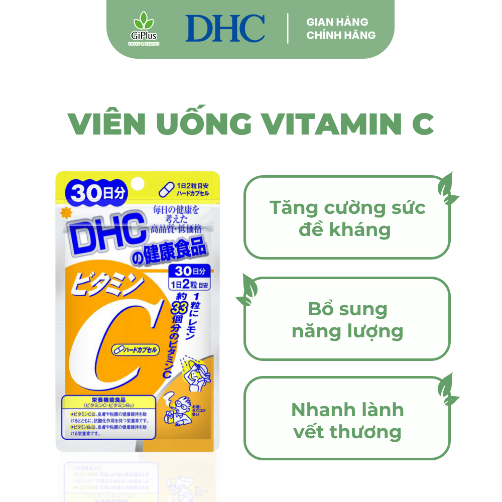 Viên uống bổ sung vitamin c, tăng đề kháng, đẹp da 30 ngày dhc vitamin c hard capsule