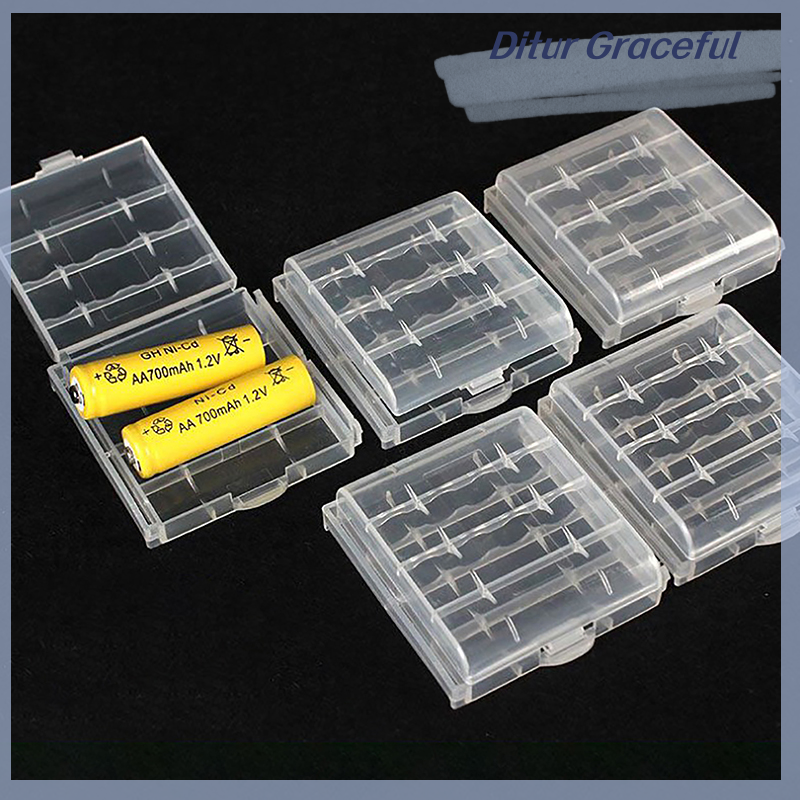 Ditur 2 4 8 khe pin AA và pin AAA hộp lưu trữ nhựa cứng trường hợp bìa chủ Vỏ bảo vệ với clip cho pin AA và pin AAA lưu trữ hộp