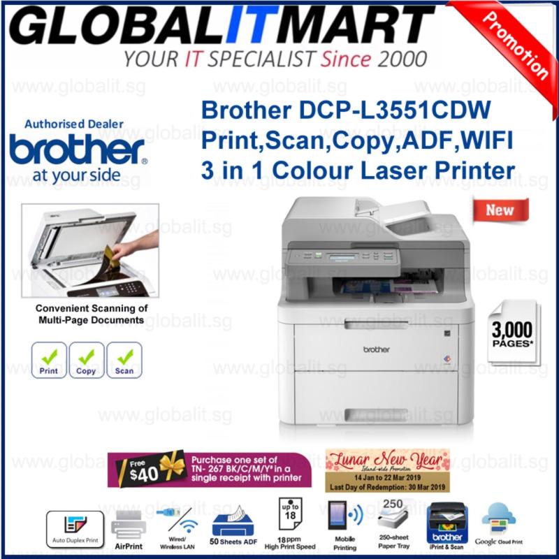 Brother DCP-L3551CDW Colour Print,Scan,Copy,ADF,WIFI Singapore