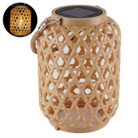 Solar Woven Lamp Soft Lighting IP65 Waterproof Automatic ON/OFF Rechargeable Easy to Install Bamboo Hanging Solar Light Garden Decor