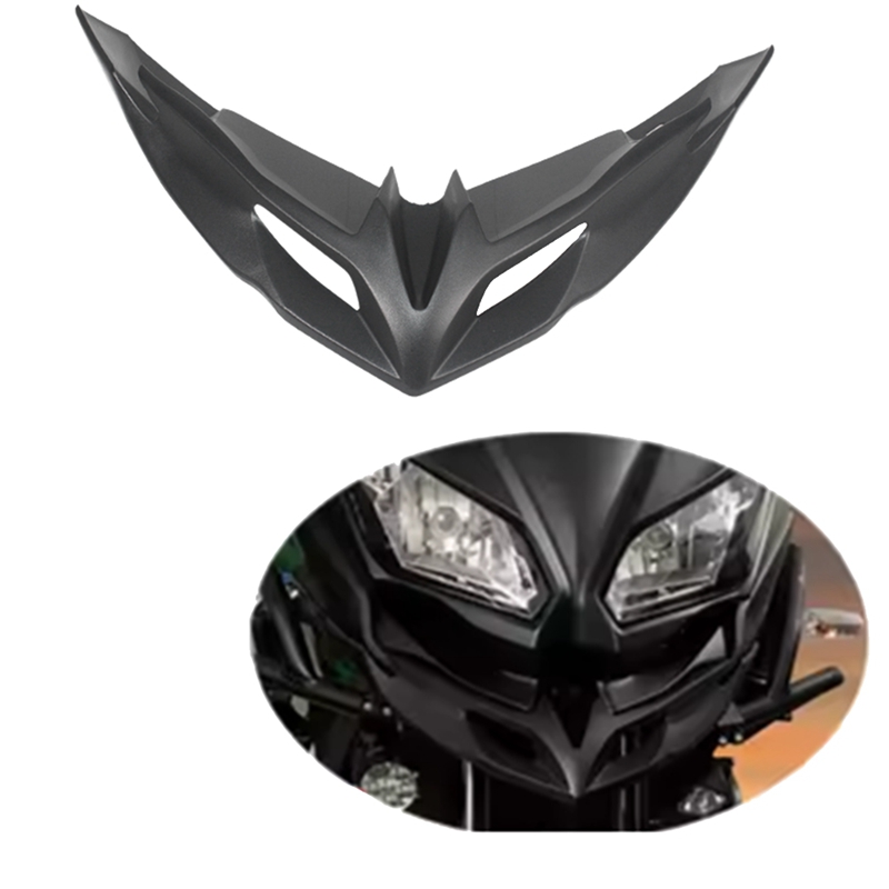 Front Nose Cone Winglet Fairing For Kawasaki Versys 650 KLE 2015-2022 – Carbon Fiber Look, Pre-Drilled