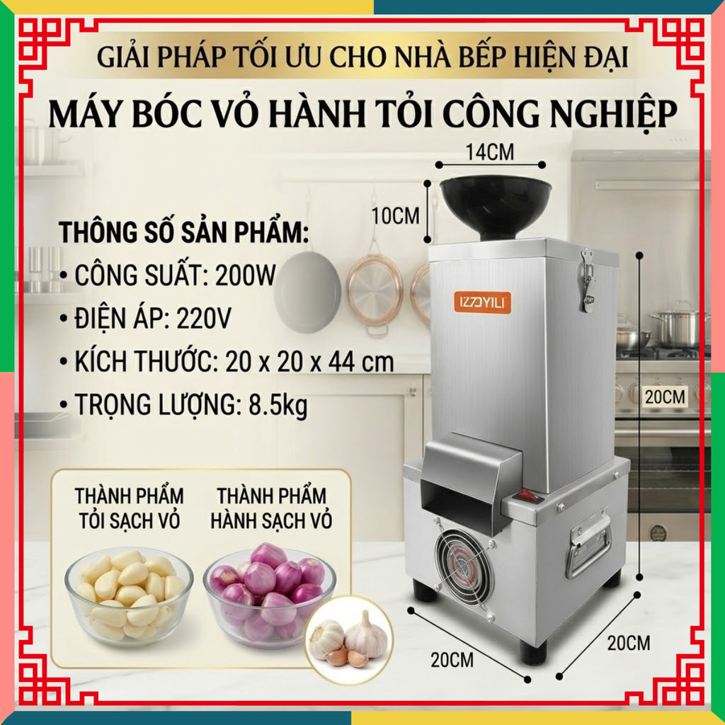 Máy Bóc Vỏ Công Nghiệp, Tách Vỏ Hành Tỏi Khô, Tách Vỏ Lạc, Hiệu Suất Nhanh,Tách Nhanh Trong Vòng 15s