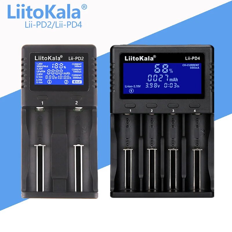 LiitoKala Lii-PD2 lii-pd4 Bộ sạc pin cho 18650 26650 21700 18350 AA AAA 3.7V/3.2V/1.2V pin lithium N