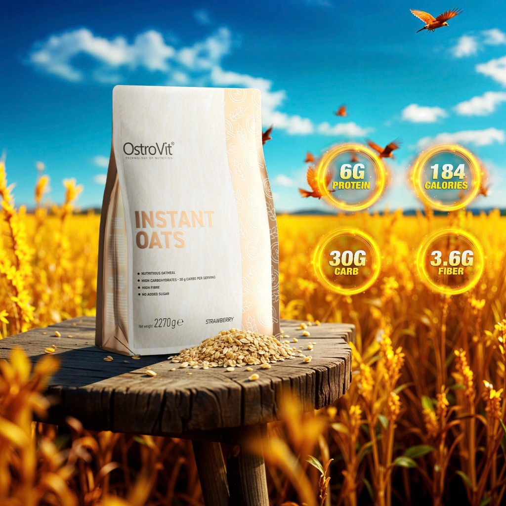 Bột Yến Mạch Uống Liền OSTROVIT INSTANT OATS 2.27KG - - Hỗ trợ tăng cơ bắp: Khi kết hợp với whey protein, sản phẩm tạo ra một bữa ăn đầy đủ dinh dưỡng cho người tập gym, thể hình. - Dạng bột siêu mịn, dễ hòa tan: Giúp pha chế nhanh chóng mà không c