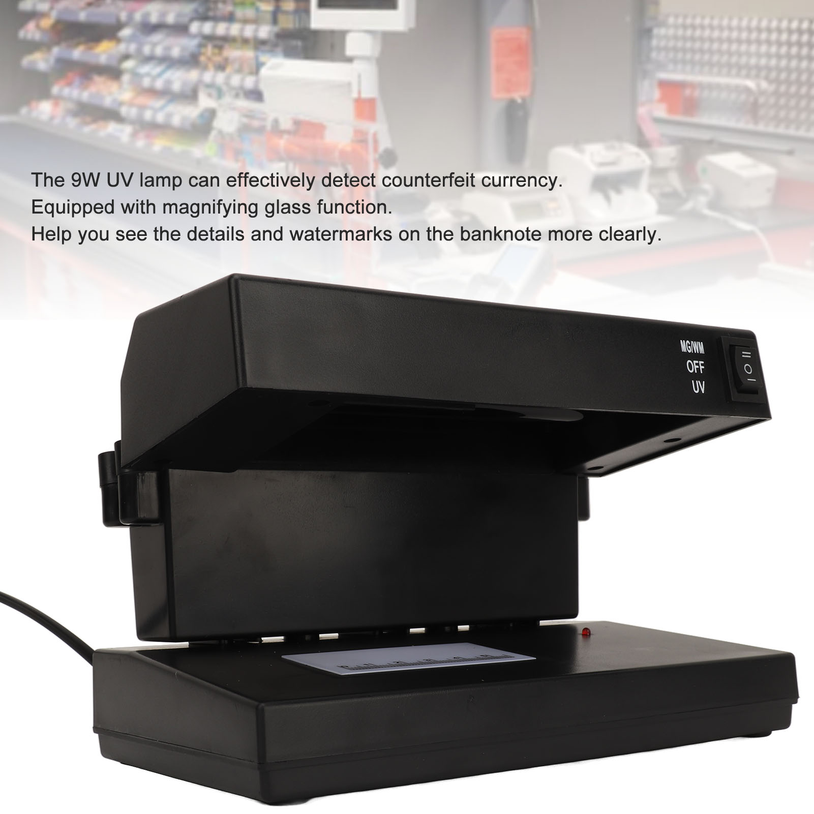 Currency Detector ABS Magnifier Durable Money Detector Portable US Plug 110V Easy Operation for Office - Jenama OEM Harga 21 Ringgit*Penghantaran Percuma