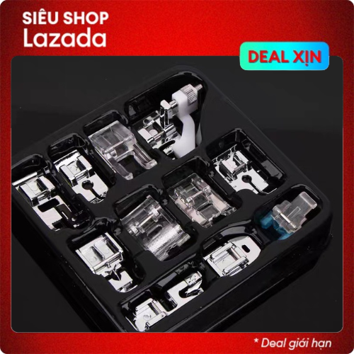 Set 11 chân vịt đa năng cho máy may mini máy may gia đình chân vịt lai ẩn cuốn biên may ẩn. vvv