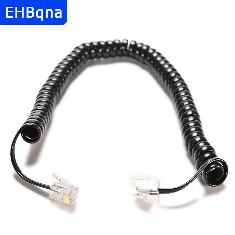 [COD] EHBqna SPORTS 6.5FT Black Telephone Handset Phone Extension Cord Curly Coil Line Cable Wire ราคา 14 บาท*ส่งฟรี