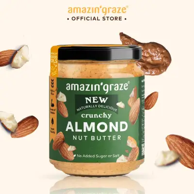 Amazin' Graze All Natural Crunchy Almond Butter 200g - No Salt & Sugar