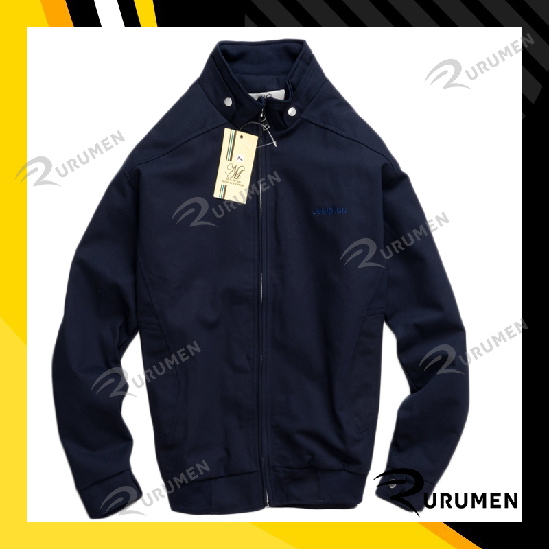 Quảng Đông C♢Áo Khoác Nam Kaki 2 Lớp Cổ Trụ RURUMEN Áo Khoát Không Nón VNXK Màu Xanh Rêu, Kem, Xanh Đen - AK0653/21