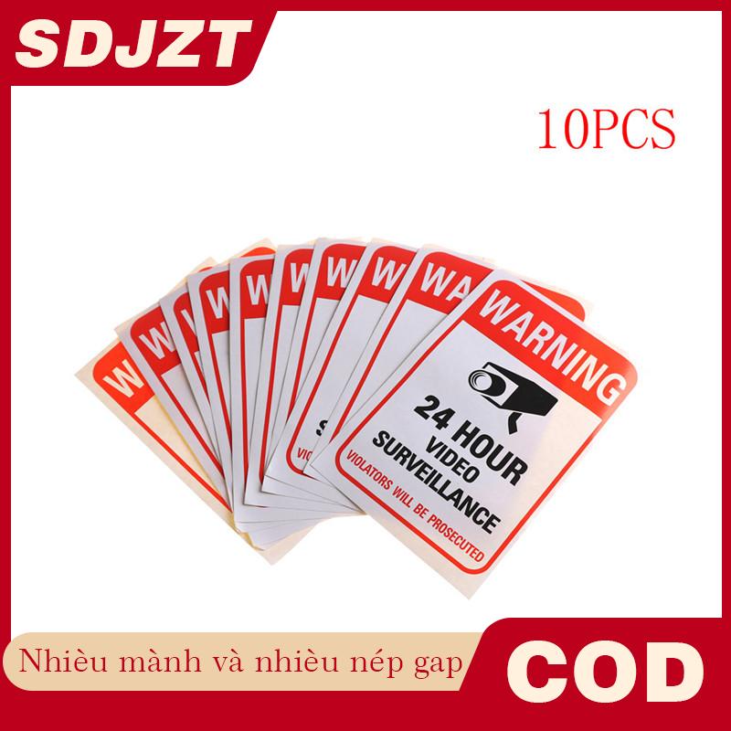 SDJZT 10 cái Home CCTV giám sát an ninh máy ảnh video Sticker cảnh báo Decal dấu hiệu