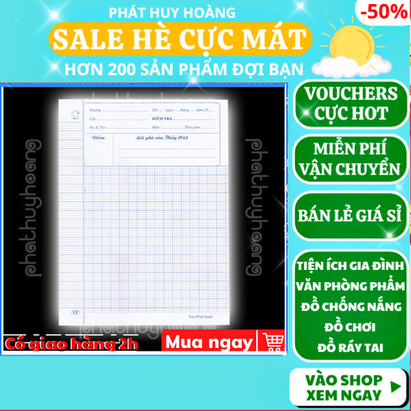 Combo 30 tờ giấy kiểm tra học sinh giấy dày không lem , đồ dùng học tập ,Phát Huy Hoàng