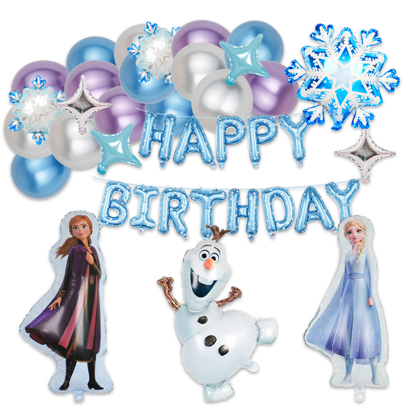 【HOT SALE】 Frozen Elsa Anna Theme Balloons Decor Baby Shower Girl Birthday Party Frozen Foil Balloon Olaf Snowflake Aluminum Ballons