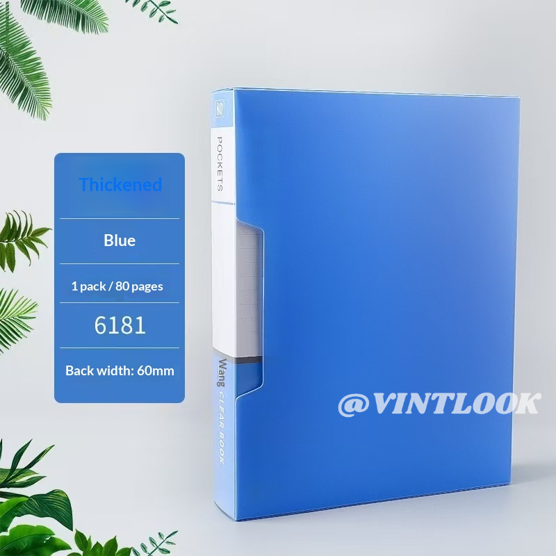 VINTLOOK แฟ้มเก็บเอกสารขนาด A4 แบบหนา มีช่องใส่เอกสารโปร่งใส สำหรับจัดเก็บเอกสารในสำนักงาน ราคา 57 บาท*ส่งฟรี