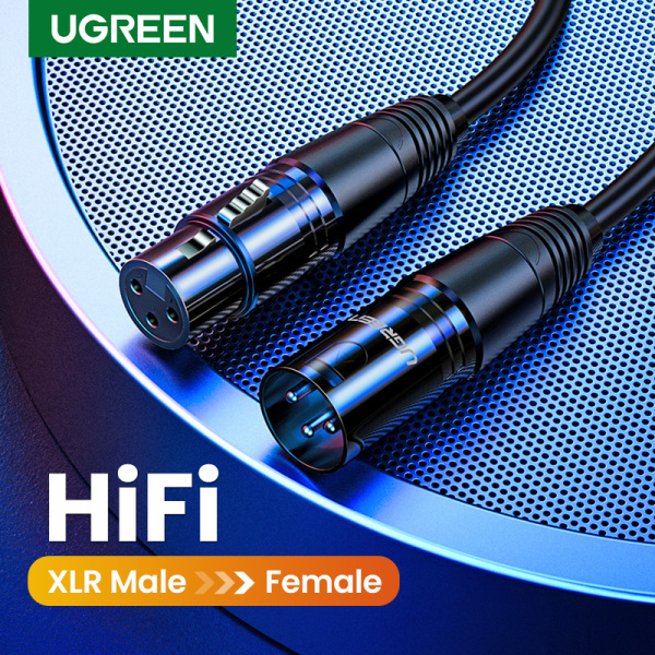 UGREEN XLR Cable Microphone Audio Sound Cannon Cable XLR Male to Female Extension Aux Cable for Mixer Stereo Camera Amplifier-Intl Singapore