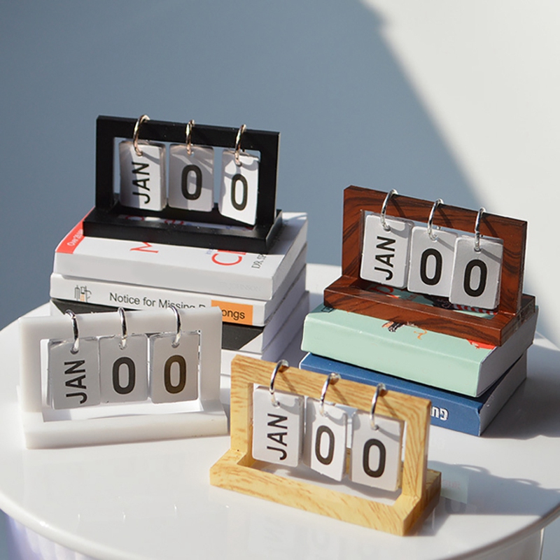 (ZHUG) 1/6 1/12 Simulation Mini Calendar Model for OB11 BJD Furniture Decoration