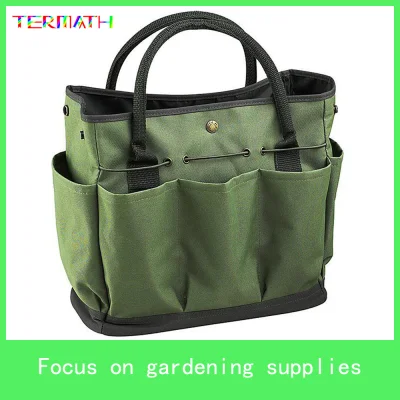 TERMATH Garden Tote/ Gardening Tool Storage Bag/Garden Tool Bag with with 8 Pockets Oxford for Indoor Outdoor Garden Plant Tool Set Gardening Tools Organizer Tote Lawn Yard Bag Carrier