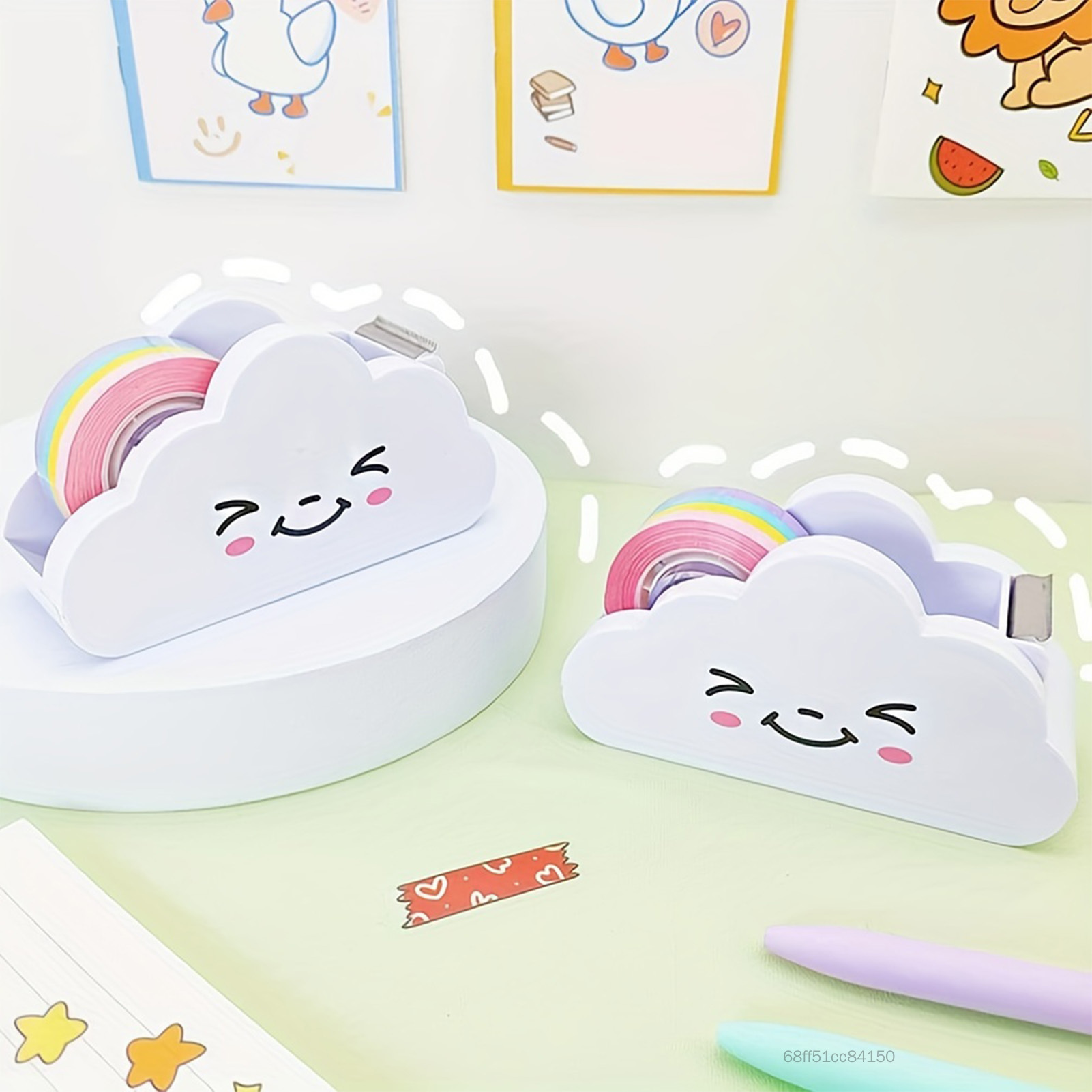 1 Máy Tính Sáng Tạo Dễ Thương Khối Băng Mini Cloud Sinh Viên Cắt Băng Sổ Tay Băng Khối Rainbow Băng HJJN-VN