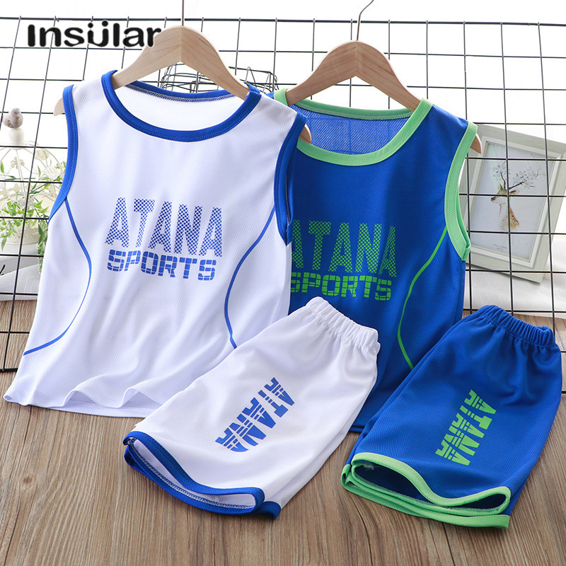 Annn ชุดเสื้อกั๊กกีฬาเด็ก ชุดผ้าตาข่ายระบายอากาศแห้งไว ชุดเสื้อยืดแขนกุดเนื้อบาง 4 สี เหมาะสำหรับส่วนสูง 70-150 ซม. ราคา 142 บาท*ส่งฟรี