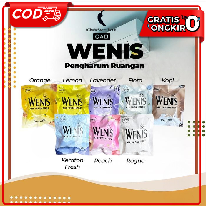 4PCS WENIS Pengharum Ruangan Gantung / Wenis Air Freshener 50 gr Harga 22,591 rupiah*Gratis Ongkir