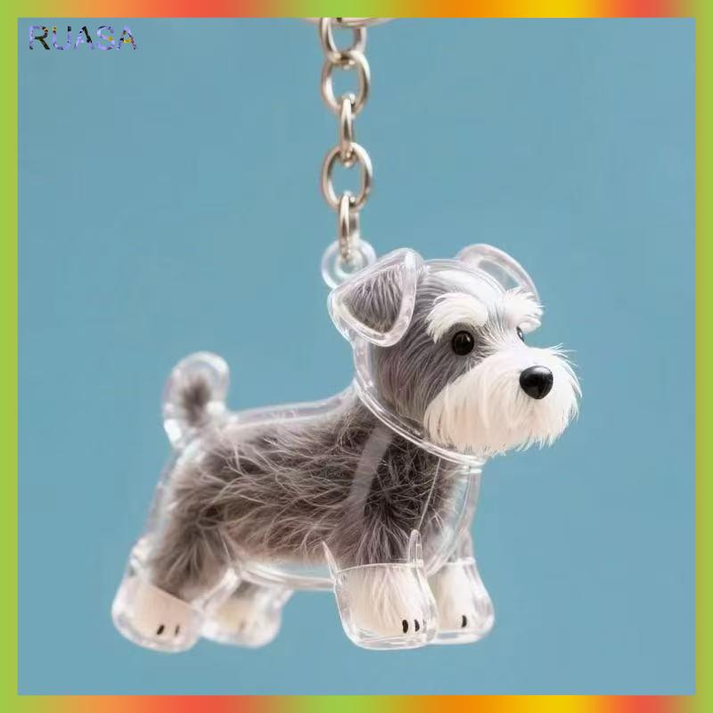 RUASA Rõ ràng Puppy tóc tưởng niệm lưu niệm viên nang pet của chó lông container tự làm mặt dây chuyền Keychain trang trí vật nuôi những người yêu thích nhà hiển thị Quà Tặng - 9
