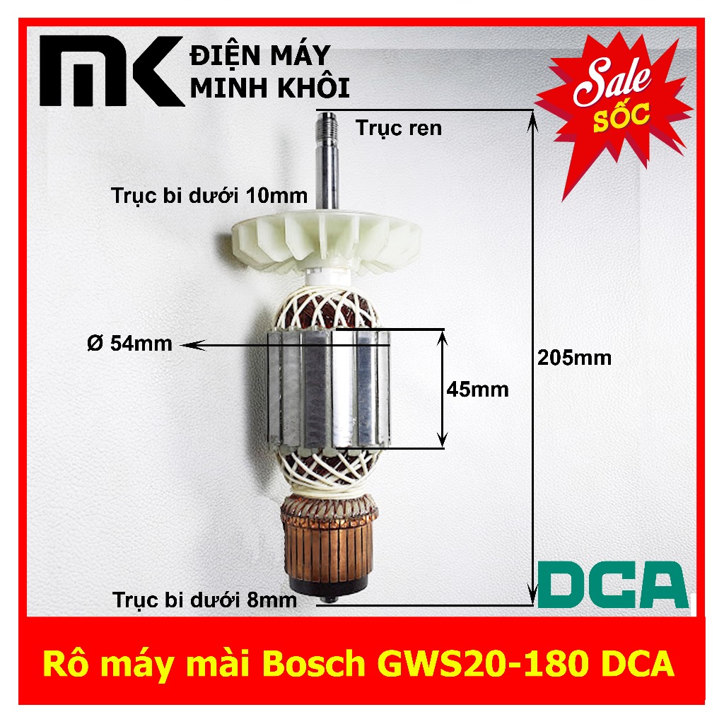 Rô máy mài bosch gws20-180 trục ren