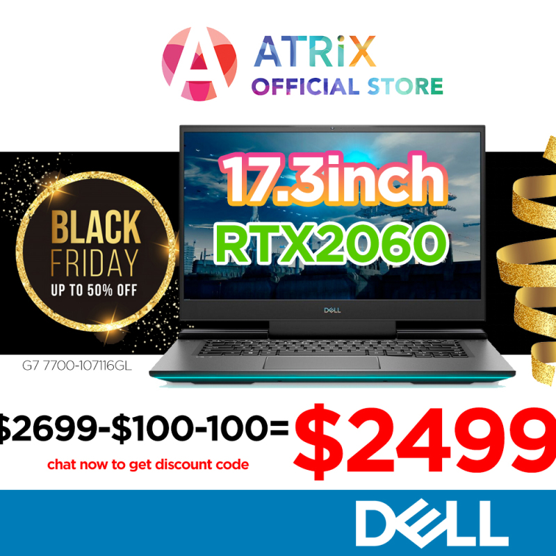 【Same Day Delivery】New Dell G7 17 7700 Gaming Laptop | 17.3inch FHD 120Hz | i7-10750H | 1TB SSD | RTX2060 6GDR6 | Killer WIFI6 AX | 2Yrs Dell Onsite Warranty | 7700-107116GL