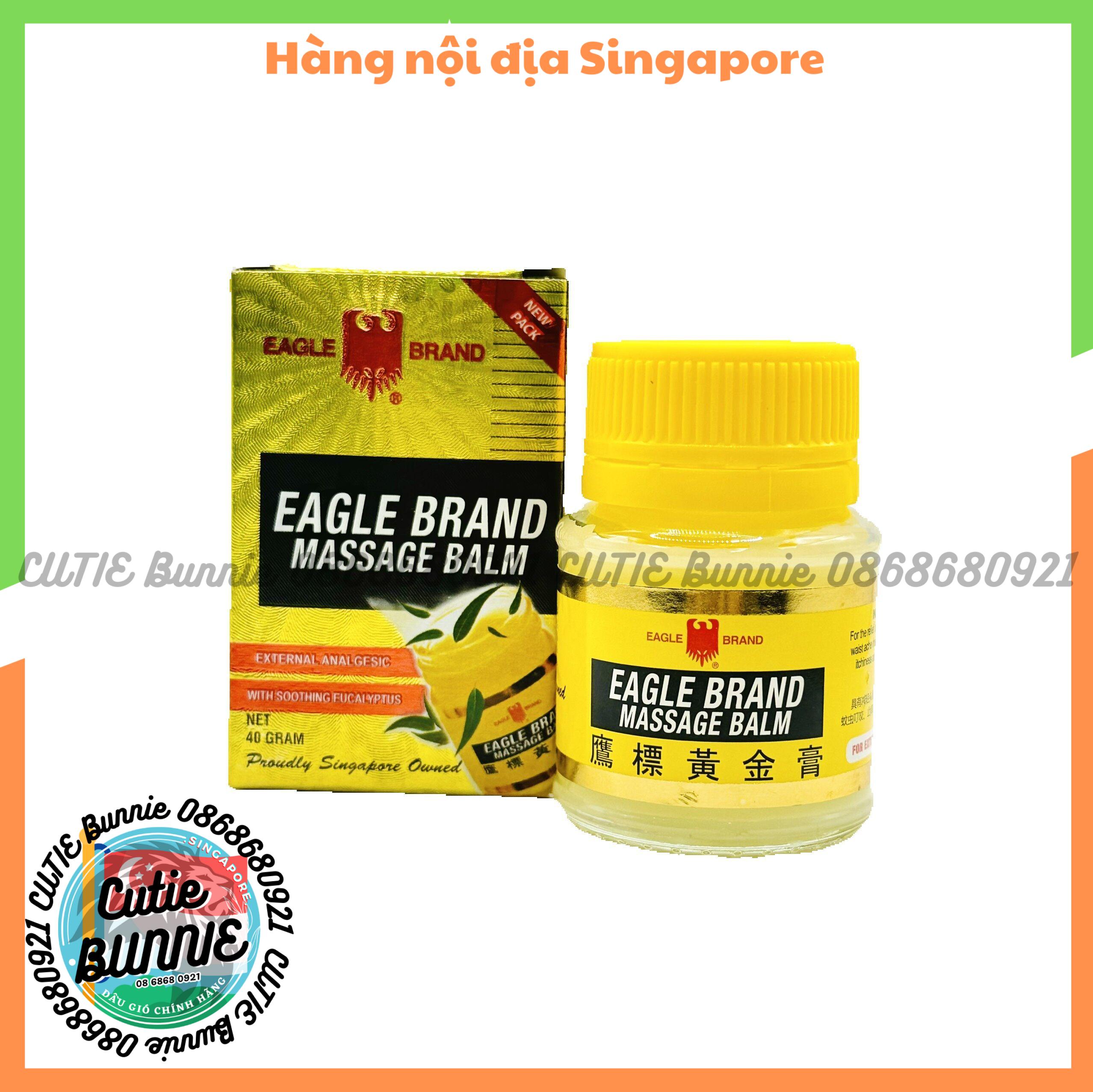 Eagle Brand Dầu cù là vàng Con Ó giảm đau, cảm cúm, thư giãn 40g hiệu Con Ó hàng nội địa Singapore Cao xoa bóp