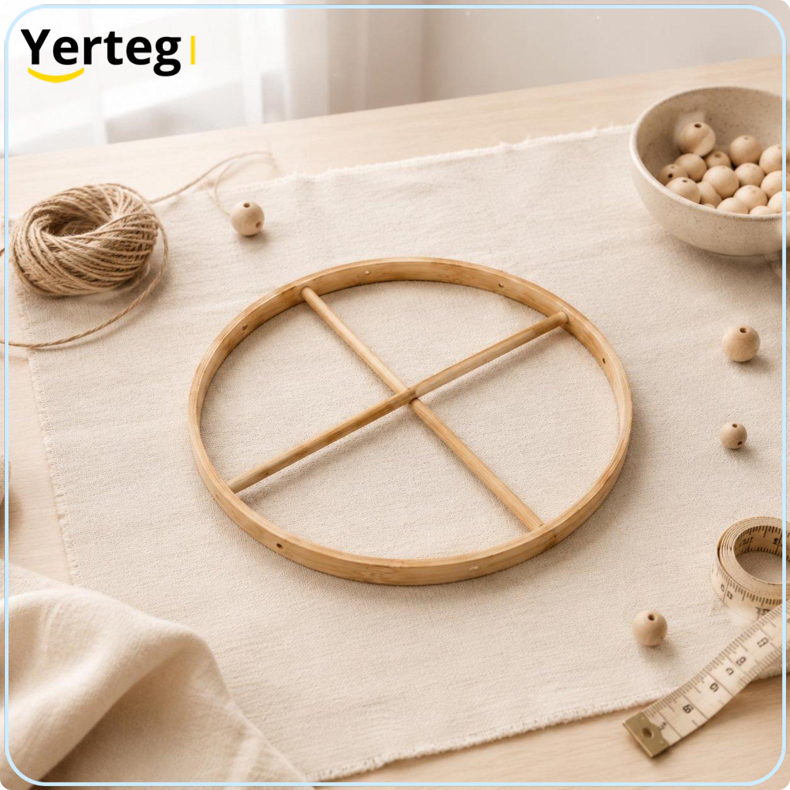 Prettyia Bamboo DIY Craft Wind Chime Frame Hanging Mobile Stand for Infant Crib Decor and Nursery Room Accent ราคา 370 บาท*ส่งฟรี
