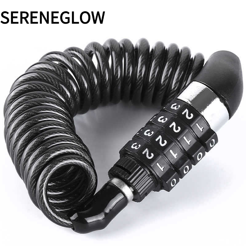 Sereneglow 4-Digit Combination Helmet Lock, Small Hole Design, Waterproof and Anti-Theft Cable Lock for Bicycles, Motorcycles and Skuter Listrik. ราคา 57 บาท*ส่งฟรี